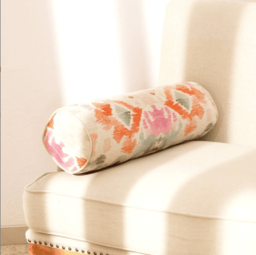 Decorative Cotton Printed Embroidered Bolster Pillow