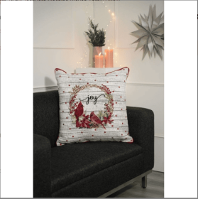 Merry Christmas Cheer Jacquard Machine Woven Throw Pillow-24X24 (Option: WhiteRed2)