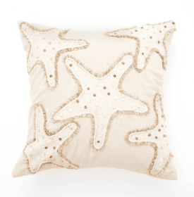 Cotton Embroidered Decor Cushion-Pink-18 X 18 Inch (Option: Off White)
